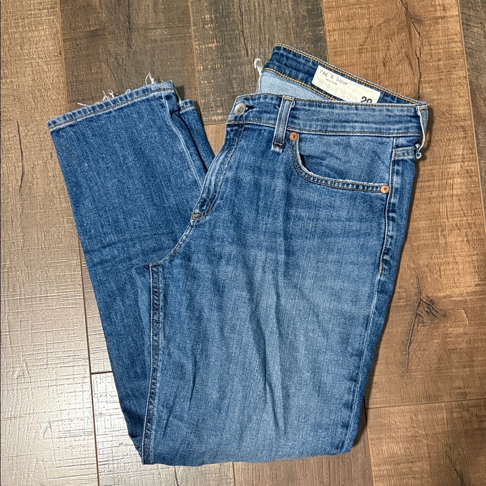 rag & bone Women’s Boyfriend Jeans in Medium Blue Denim